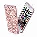 Iphone 7 Case, Clear Crystal Sparkle 3D Diamond-shaped Design Flexible TPU Protective Case Slim fit Apple Iphone 7 (4.7 Inch) (Rose Gold)