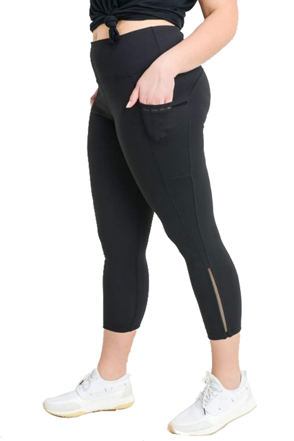 Amazon.com: Mono B Red - Plus Highwaist Side Mesh Slit ...