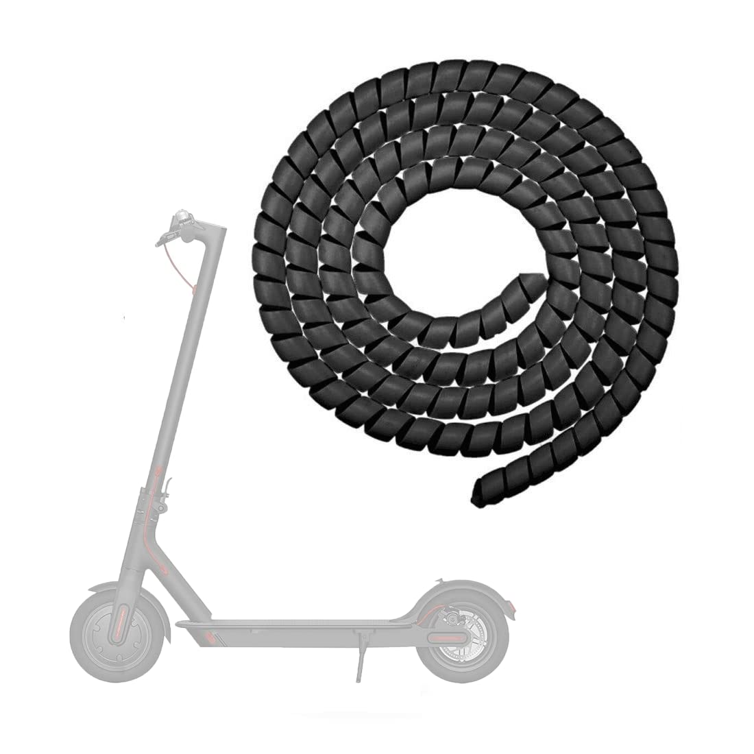 zalati Scooter Cable Protector Spiral Cover Tube Protection Compatible with Xiaomi M365/Pro/1S/Pro2/Mi3, Ninebot Scooter, Universal E-Scooter Accessories - Black, 1.2M