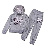 EITC Little Girl Sport Style Long Sleeve 2PCS Sportswear Set (Hoodie+Pants) 5T Gray