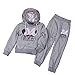 EITC Little Girl Sport Style Long Sleeve 2PCS Sportswear Set (Hoodie+Pants) 5T Gray
