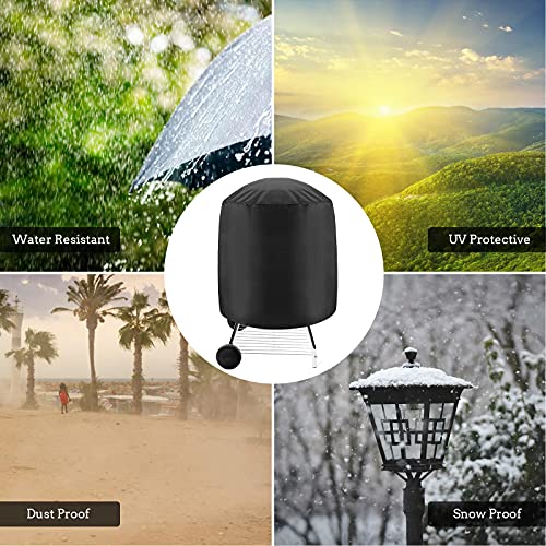 Victarvos Housse pour Barbecues Charbon, Bâche Imperméable pour Barbecue Grill Exterieur, Housse Barbecue Rond 58*77 cm, Noir
