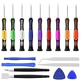 iPhone Tool Kit, Fosmon 17 Piece Tool Repair Kit [ 5-Point Pentalobe Screwdriver ] Opening Screen Tools for Apple iPhone X/8 Plus/8/7 Plus/7/6S Plus/6S/6 Plus/6/SE/5S/5C/5/4, iPod Touch, iPad 9.7