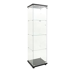 nifoti 4-Shelf LED Lights Glass Display
