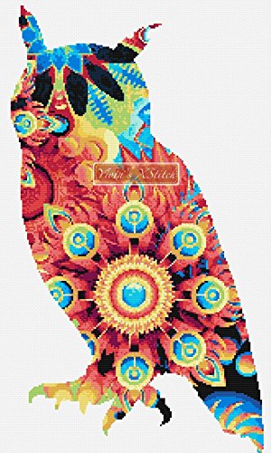 Mandala owl No1 counted cross stitch kit (with 16 ct aida)