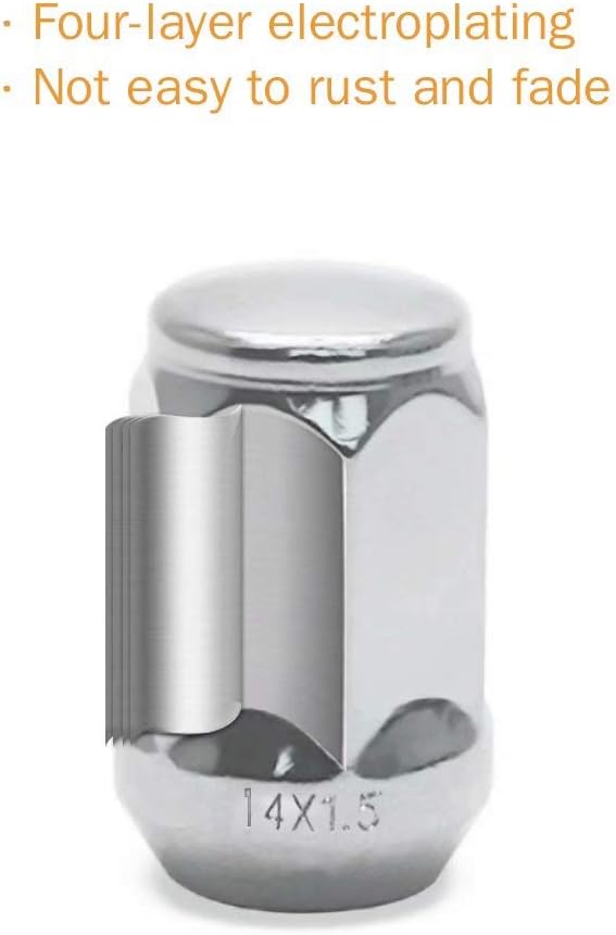 GAsupply 14x1.5 Chrome Lug Nuts, Closed End Bulge Acorn Lug Nut 3/4" 19mm Hex 1.38" Tall Conical Seat Fit for Acura, Buick, Cadillac,Chevy, 24 Pack: Automotive