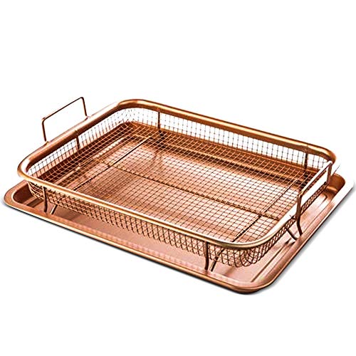 Copper Crisper Oven Air Fryer Non Stick Crisper Tray Copper Basket