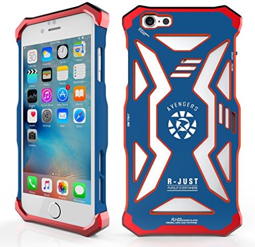 iPhone 6s Case ,iPhone 6 Case ,Personality Rubber with Aluminum Alloy Corner Shell Case Cover Bumper Defender for Apple iPhone 6/6S 4.7 Inches Blue Red