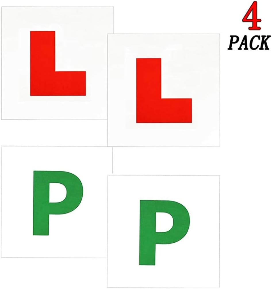 L Plates P Plates, 4 pack. For New Drivers, Taking Up Driving Or Who