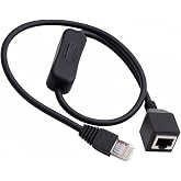xiwai RJ45 Male to Female CAT6 8P8C STP UTP Extension Cable with On/Off 304 Singal Switch LAN Ethernet Network Patch Cord 60cm/1.8ft