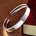 Merdia Women's S999 Sterling Silver Bangle Cuff Bracelet Polished Surface 27g for Gift