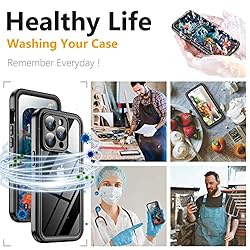 Temdan for iPhone 14 Pro Case Waterproof, [Built-in