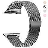 Tirnga Compatible with Apple Watch Band 42mm, iWatch Bands 42mm Milanese Loop Men Series 3 2 1 (42 mm, Space Grey)