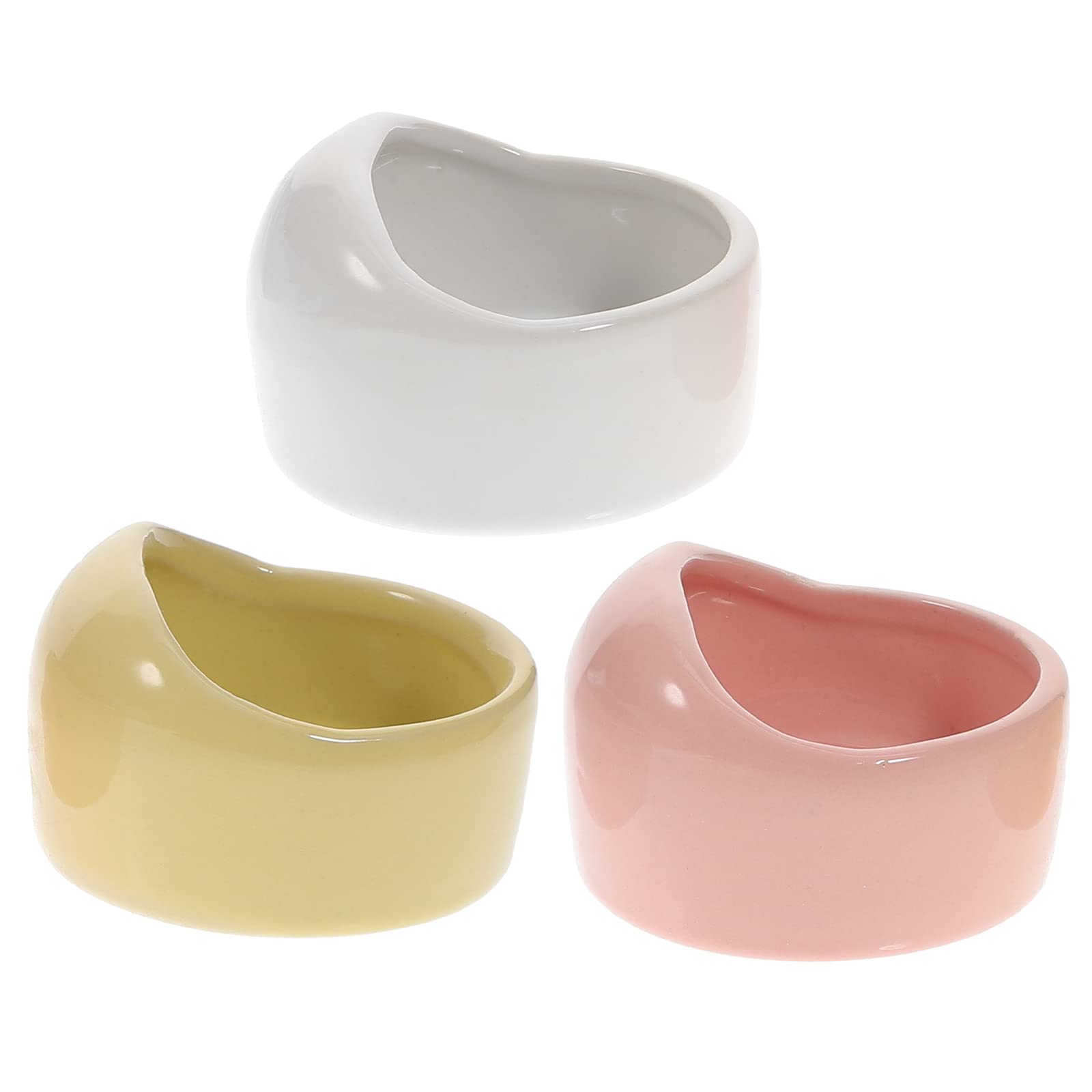 Hamster Feeding Bowls- 3Pcs Pet Water Dispenser, Ceramic Animal Dishes Food and Water Water Bowl for Mouse Dog (Random Color)