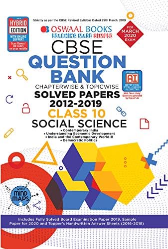 Oswaal CBSE Question Bank Class 10 Social Science Chapterwise & Topicwise 2020