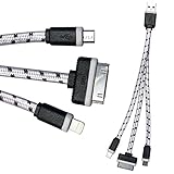 Betrlyfe 3 in 1 Braided Charging Cable - Charge Your Devices TWO at a Time! - Android, Windows, Blackberry, Apple, and Many More - Why Carry More Than One Cable When Our's Charges Them All!