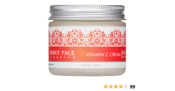 Organic Vitamin C Cream With B3, E & Hyaluronic Acid | Daily Vitamin C For Face | 84% Organic | Paraben & Cruelty Free, 2 Ounces (729728209860)
