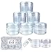 Beauticom 12 Pieces 30 Gram 30 ML (1 Oz) Small Round Clear Jars with Screw Cap Lid for Mineralized Makeup Powdered Foundation Eye Shadow Pigments and More - BPA Free