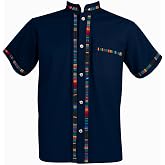 Men's Mexican Guayabera Shirt, 100% Cotton Manta, Short Sleeve | Short sleeve, hand-embroidered, made in Mexico, camisa guayabera de manta para hombre, beach weddings, fiestas, Cinco de Mayo