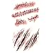 CloudWave Scars Tattoos, 3+5 Pack Body Face Scar Sticker Waterproof Temporary Terror Wound Blood Injury Scar Fake Tattoo for Halloween Party Prop, Zombies Cosplay (Zombie Kit Multi Color)