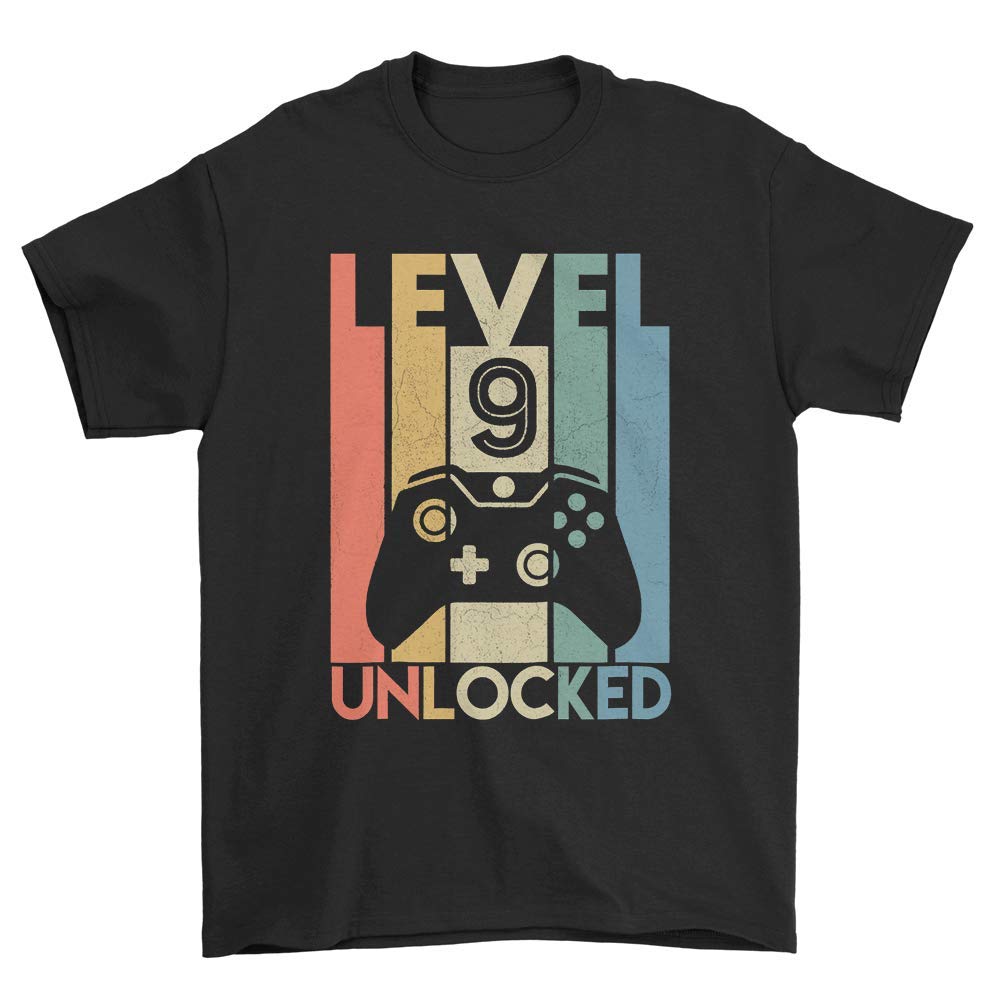 Funny Level 9 Unlocked - 9 Year Old Gamer Birthday Gifts T-shirt Black