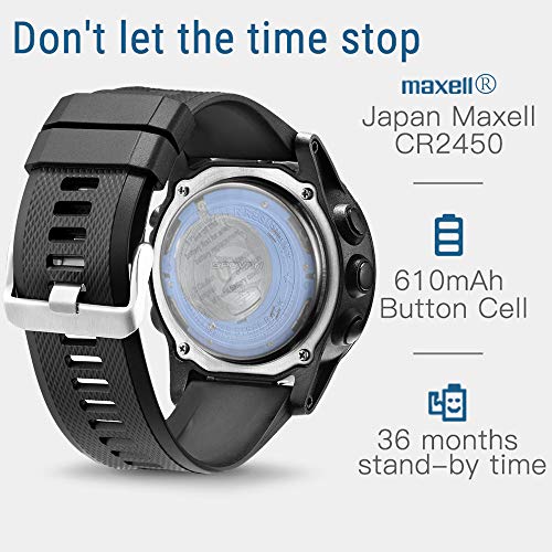 Choosebuy Bluetooth Smart Watch, LCD Screen IP67 Waterproof Sports Outdoor Smart Wristwatch /12-month Standby All-Weather/Pedometer/Remote Camera Smart Bracelet for Men Women Elderly Kids (Black)