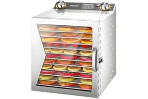 Commercial Freeze Dryer Machine - Electric Dehydrator with 6 Layers, Stainless Steel, 360° Circulation, Adjustable Temperatur