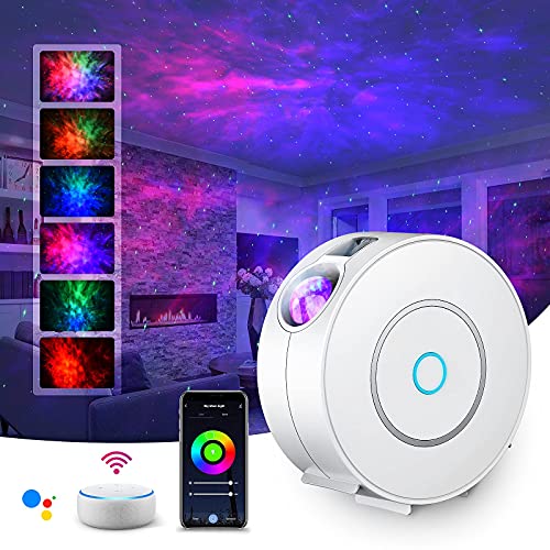LED Alexa Sternenhimmel Projektor,SUPPOU Smart Nachtlicht 3D Galaxy Sternenprojektor Lampe Kinder Erwachsense mit RGB Dimming/Stimmenkontrolle/WiFi Verbindung/Kompatibel Alexa Google Assistant