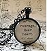 C.S. Lewis Quote, Courage Dear Heart, glass dome necklace, pendant, gift idea, hostess gift, party favor, key ring, encouraging, support