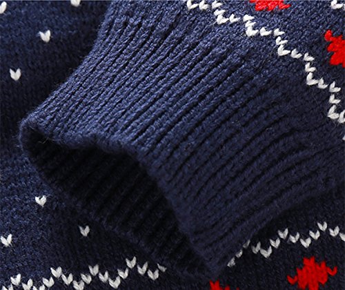 BESTERY Childrens Cotton Christmas Sweater Pullover Outfit Jumper for Christmas Party Photograph Best Gift (4T Navy)