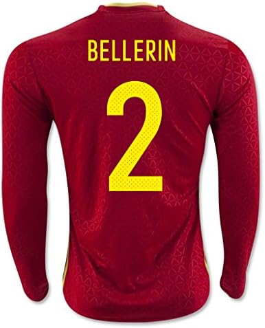 Red #2 Bellerin Home Match Long Sleeve Soccer Adult Jersey EURO 2016