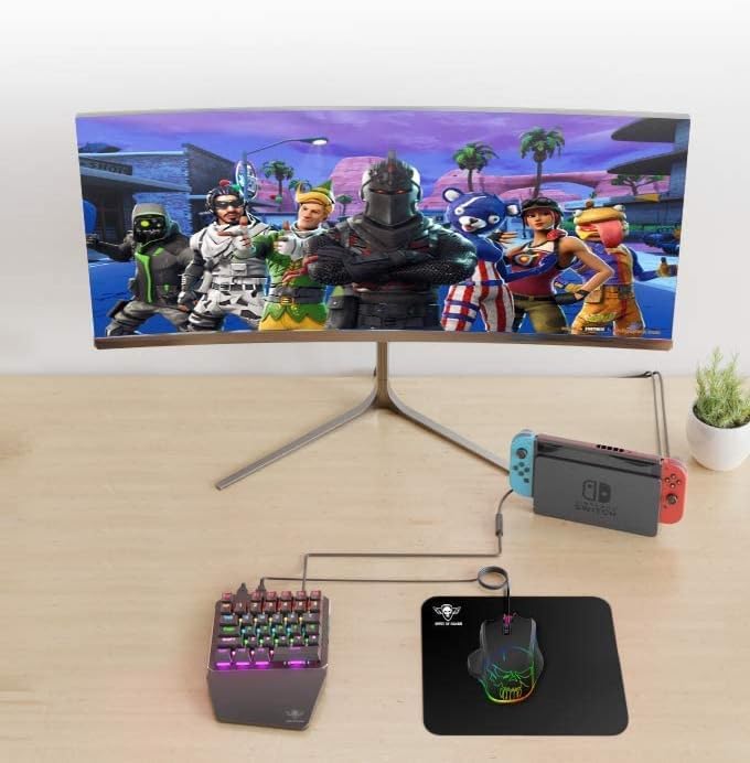 Spirit of Gamer - Xpert G700 - Adapter Kombinierte RGB - Tastatur und Maus Set Für PS4, Xbox ONE, PC - Mechanische Tastatur Mit Einer Hand - Maus 7 Tasten 3200 DPI 8