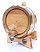 1 Liter Whiskey Oak Barrel for Aging – Golden Oak Barrel with Brass Hoops – Aging and Recipes Digital Guide included