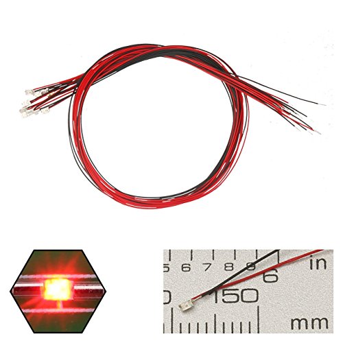 EDGELEC 20pcs Prewired 0603 Red SMD LED Light Emitting Diode DC 2V Micro Litz Length 7.8in. (20cm) Soldered Mini LED Lights for DIY Manual Model Toy Decoration - Thumbnail 5
