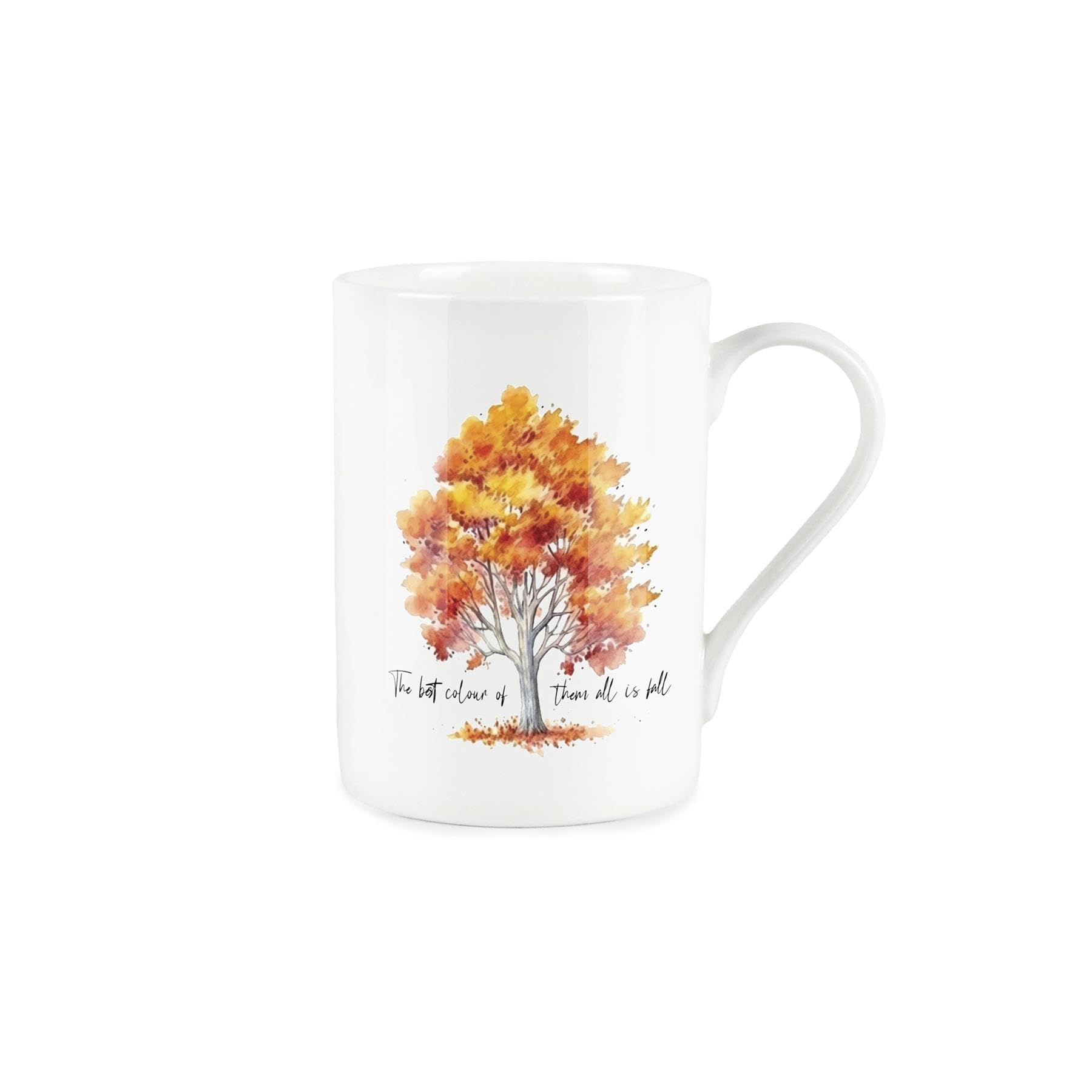Autumn Season Mug - Autumnal Tree Best Colour of Them All is Fall White Bone China Tea Coffee Present Gift Mug