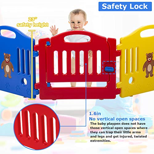 image for BMS 8 Panels Baby Playpen for Babies Baby Play Yards Kids Activity Cen