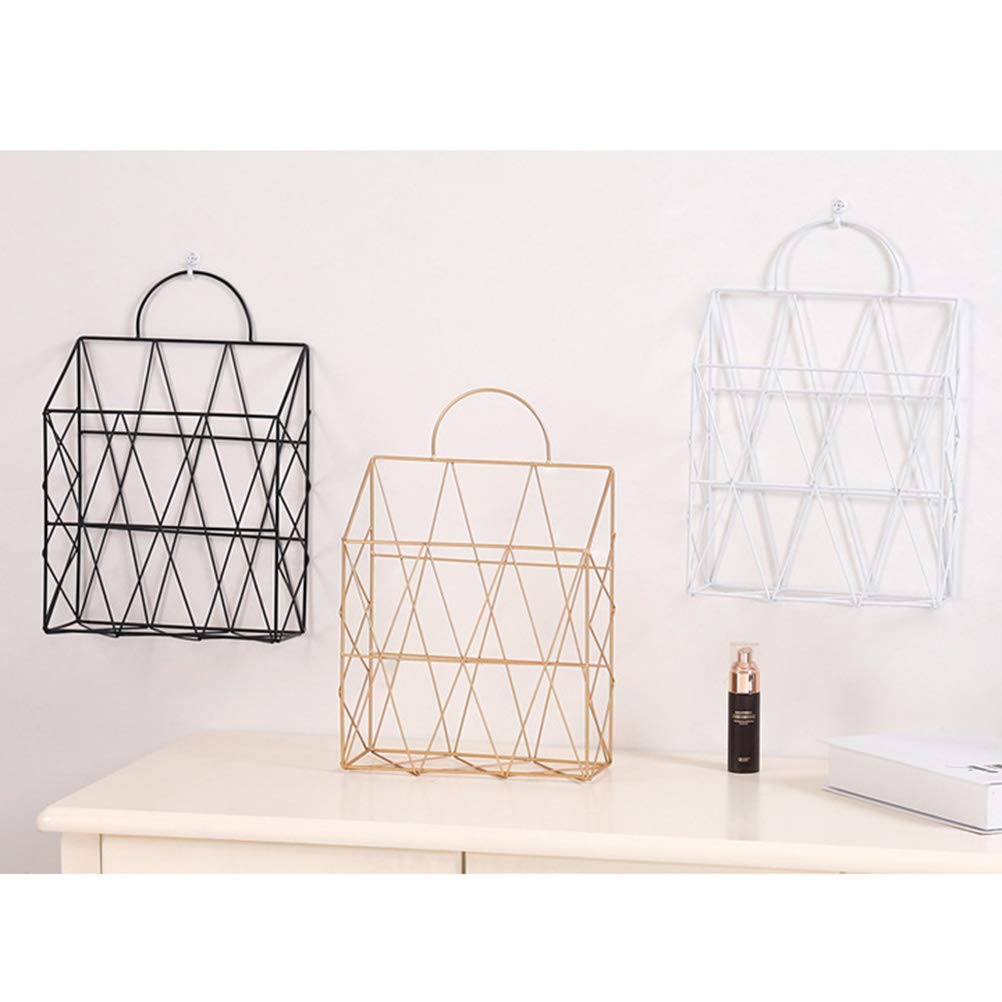 Weiss Yardwe Magazinhalter Hangen Wand Zeitung Buch Datei Organizer Korb Eisen Regal Vorratsbehalter Ausstellungsstand Aufbewahrung Ordnungssysteme Zeitungsstander