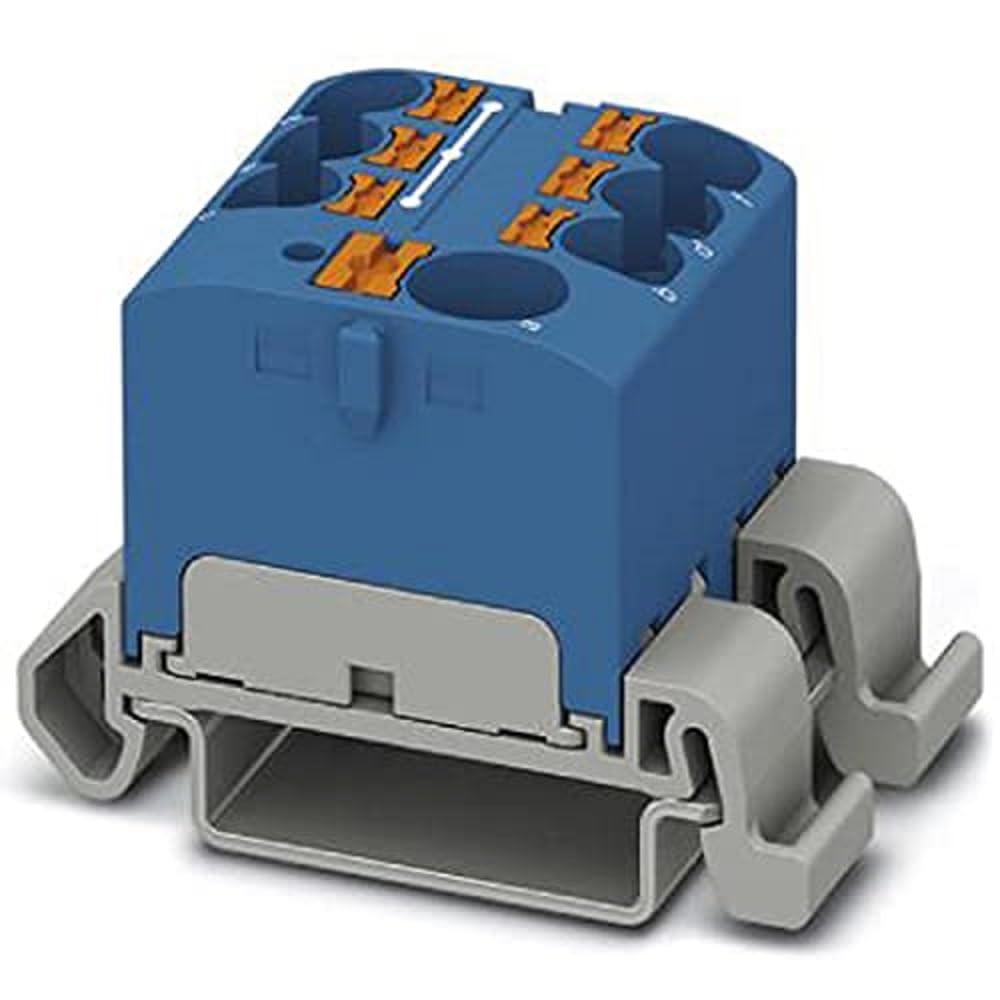 Phoenix Contact CONTACT PTFIX 10/6X4-NS35A BU Distribution Block 57 A Number of Ports 7 Cross Section 0.5mm²-10mm² AWG 20-6 Width 27.9mm Blue (Pack of 1)