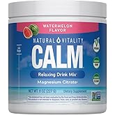 Natural Vitality Calm, Magnesium Supplement, Drink Mix Powder, Gluten Free, Vegan, & Non-GMO, Watermelon, 8oz Powder