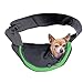 CISNO Adjustable Pet Dog Sling Carrier Bag for Small Dog Cat Puppy 5-10 Lbs-Cotton Fleece Fabric (Green)