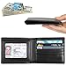 RFID Blocking Cowhide Leather Bifold Wallet for Men with 2 ID Windows(Carbon Fiber Leather Black)