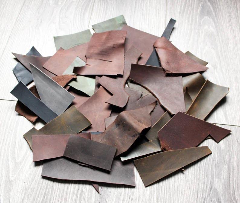 Large Sheets of Leather Scraps for Crafts Sewing Hobby Workshop Crafting Leather Sizes, and Shapes - 5-15 Large Sizes Pieces (3lb)