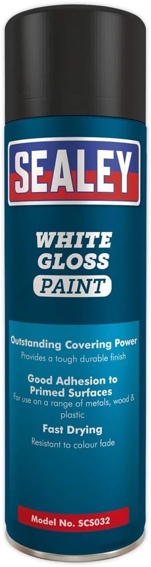 Sealey SCS032 White Gloss Paint 500ml Pack of 6, Multicoloured