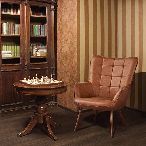 Yaheetech Leather Accent Chairs Living Room Chairs Leather Arm Chairs