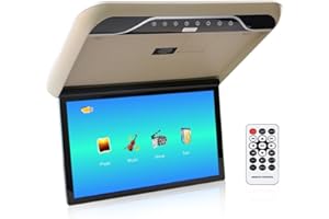 KUNFINE 19 Inch mp5 Car Roof Mounted Monitor Auto Ceiling Screen HD Video Vehicle Flip Down Overhead Multimedia Player Beige
