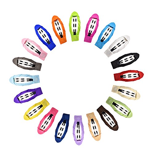 Ruyaa 20pcs 2 Inch Snap Hair Clips No Slip Wrapped Hair Clip Barrettes for Girls Toddlers Kids Women Accessories (Assorted)