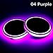 RUNMIND 2Pcs LED Car Cup Holder Mat Auto Interior Atmosphere RGB Colorful Light Purple