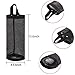 LINEVI Bag Holder for Plastic Bags, 2 Pcs Polyester Grocery Bag Holder Plastic Dispenser Foldable Breathable Washable Hanging Mesh Garbage Bag Organizer for Kitchen Plastic Bag Storage (Black)