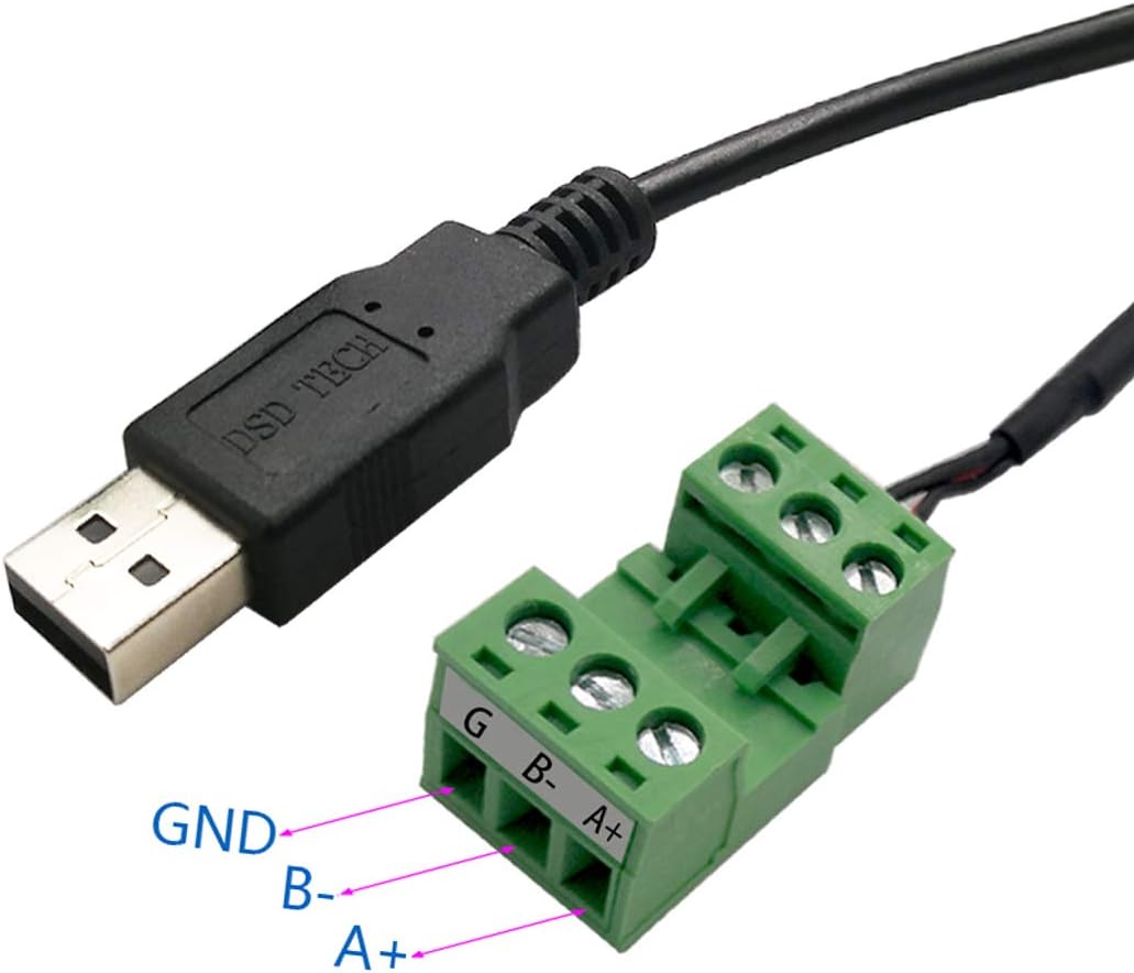 DSD TECH SH-U14 USB to RS485 Cable Built-in FTDI chip with Terminal Board 1.8M/5.9FT, Black, 1.8 meters (5.9 feet) - Image 5