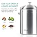 Kealive Compost Bin, Kitchen Compost Bin, Premium Quality Stainless Steel Compost Bin, Countertop Compost Bin Includes Activated Charcoal Filter, 1.3 Gallon